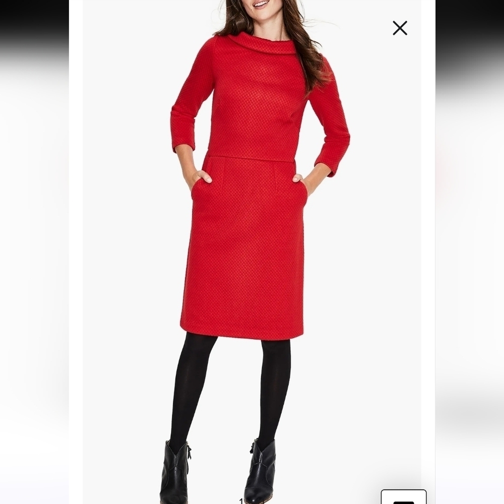 BODEN ESTELLA JAQUARD RED DRESS SZ 2P
